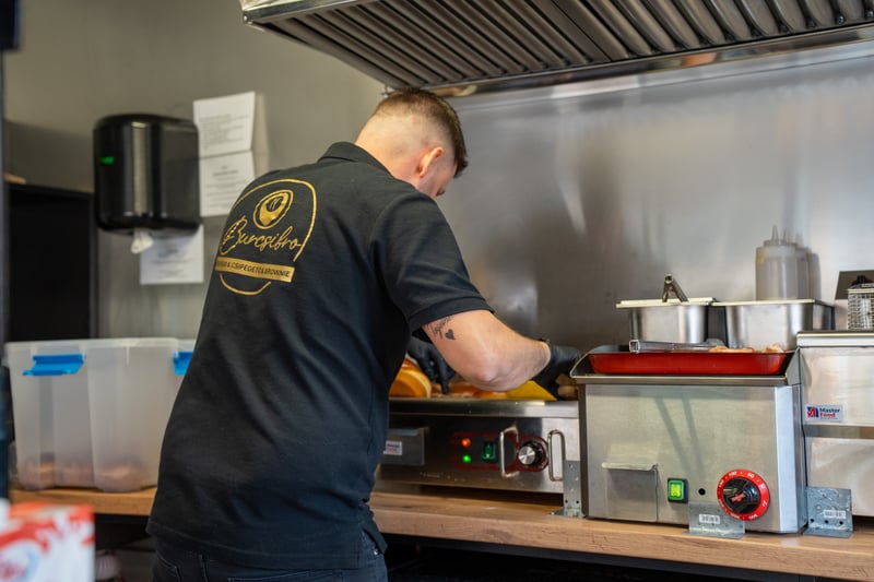Chef cooking in food truck